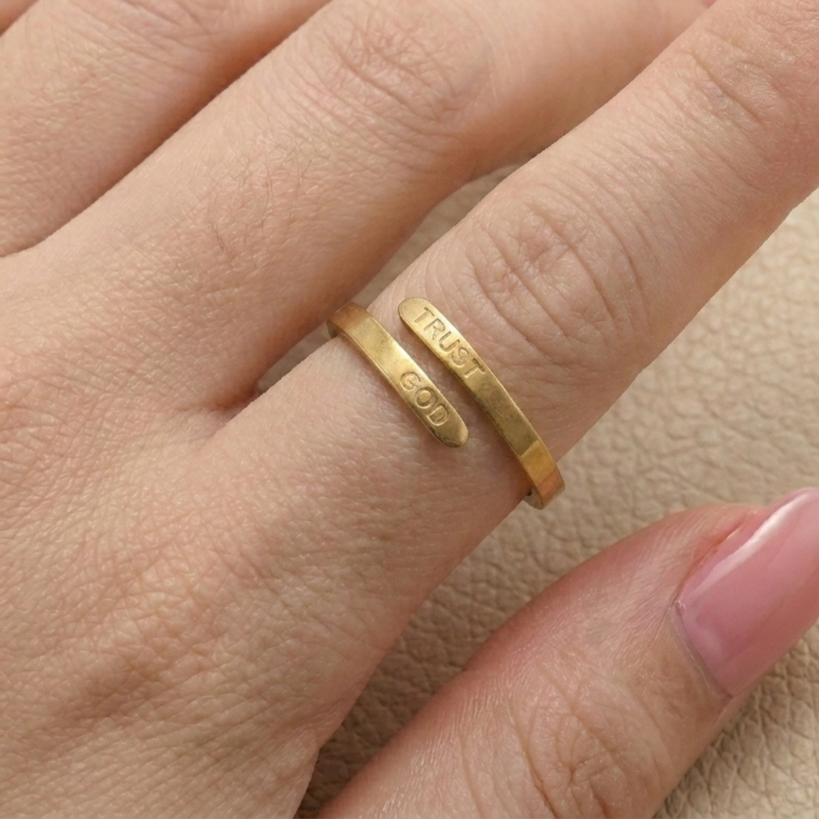 Trust God Adjustable Ring