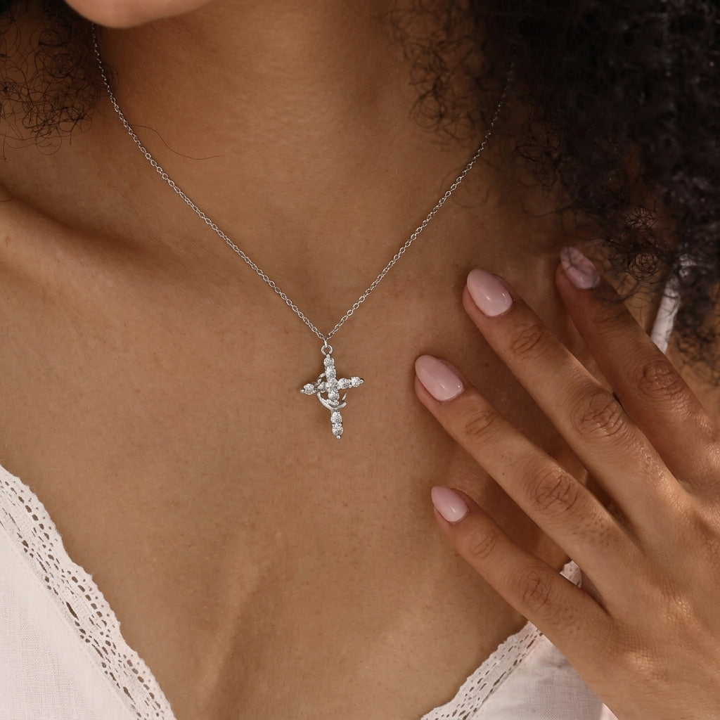 Eternal Crown & Cross Necklace