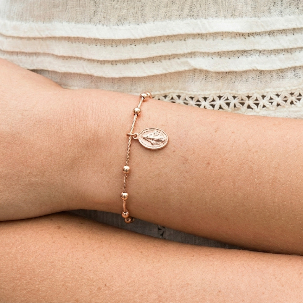 Virgin Mary & Cross Bracelet