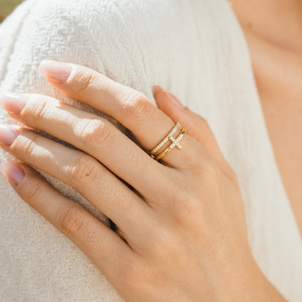 Aurea Cross Adjustable Ring